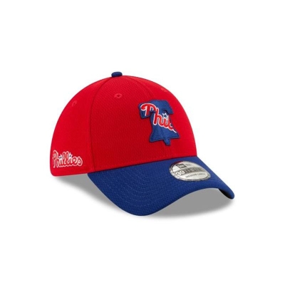 Red Philadelphia Phillies Hat - New Era MLB Batting Practice 39THIRTY Stretch Fit Caps USA4608573